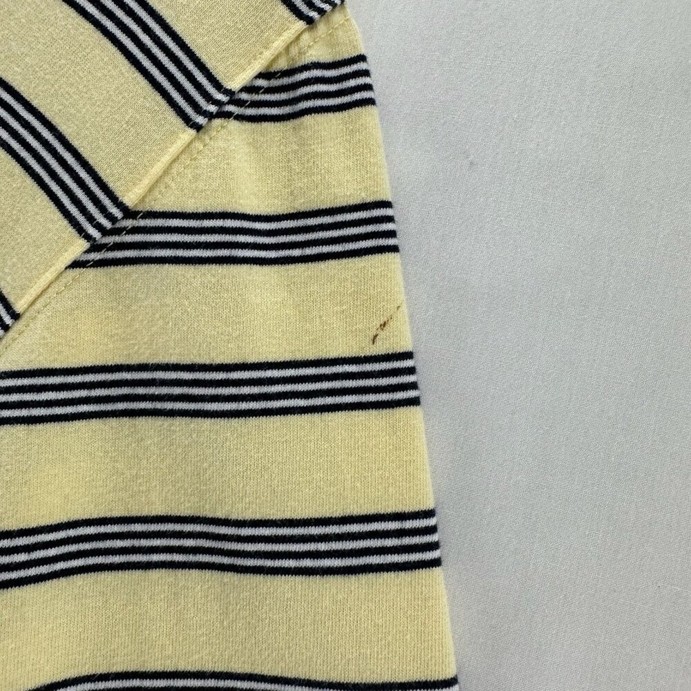 Onque Casuals Top Women Size XL Nautical Striped 3/4 Sleeve Cotton Yellow VTG - Picture 8 of 12